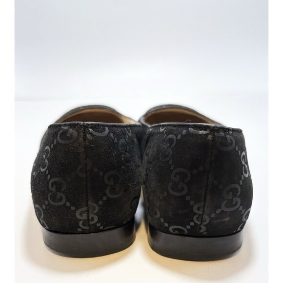 Gucci Black Suede Flats/Loafers GG Monogram Square Toe Vintage Y2K Sz 36 6 - Picture 5 of 11